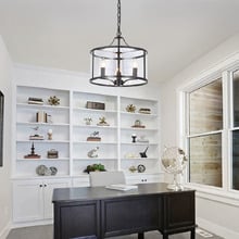 Vance Iron & Glass 3 Light Pendant